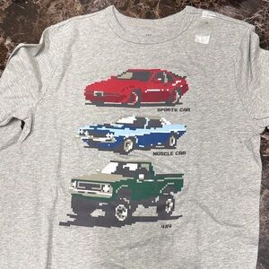 Gap Gray T-Shirt with Retro Car Graphics